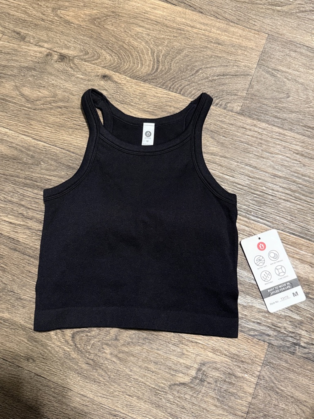 Women’s Black Ribbed Tank Top - OTOS